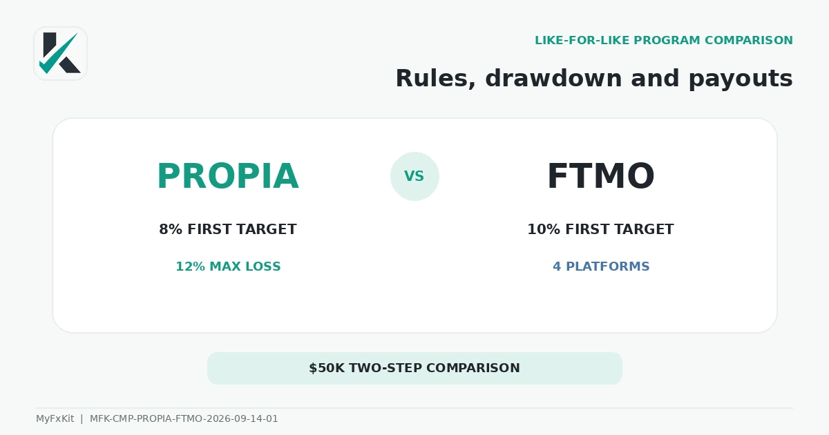 PropiaFunds vs FTMO comparison
