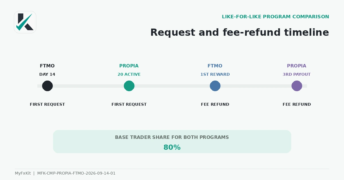 PropiaFunds and FTMO payout timeline