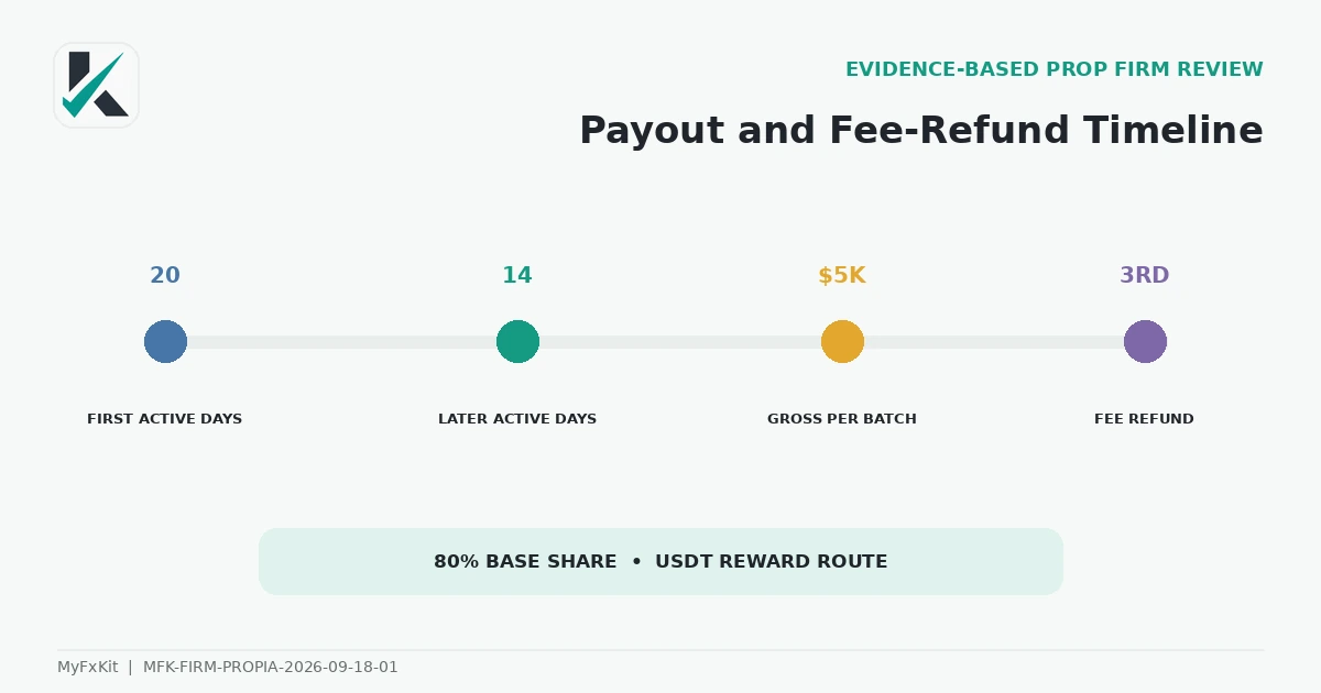 PropiaFunds payout timeline
