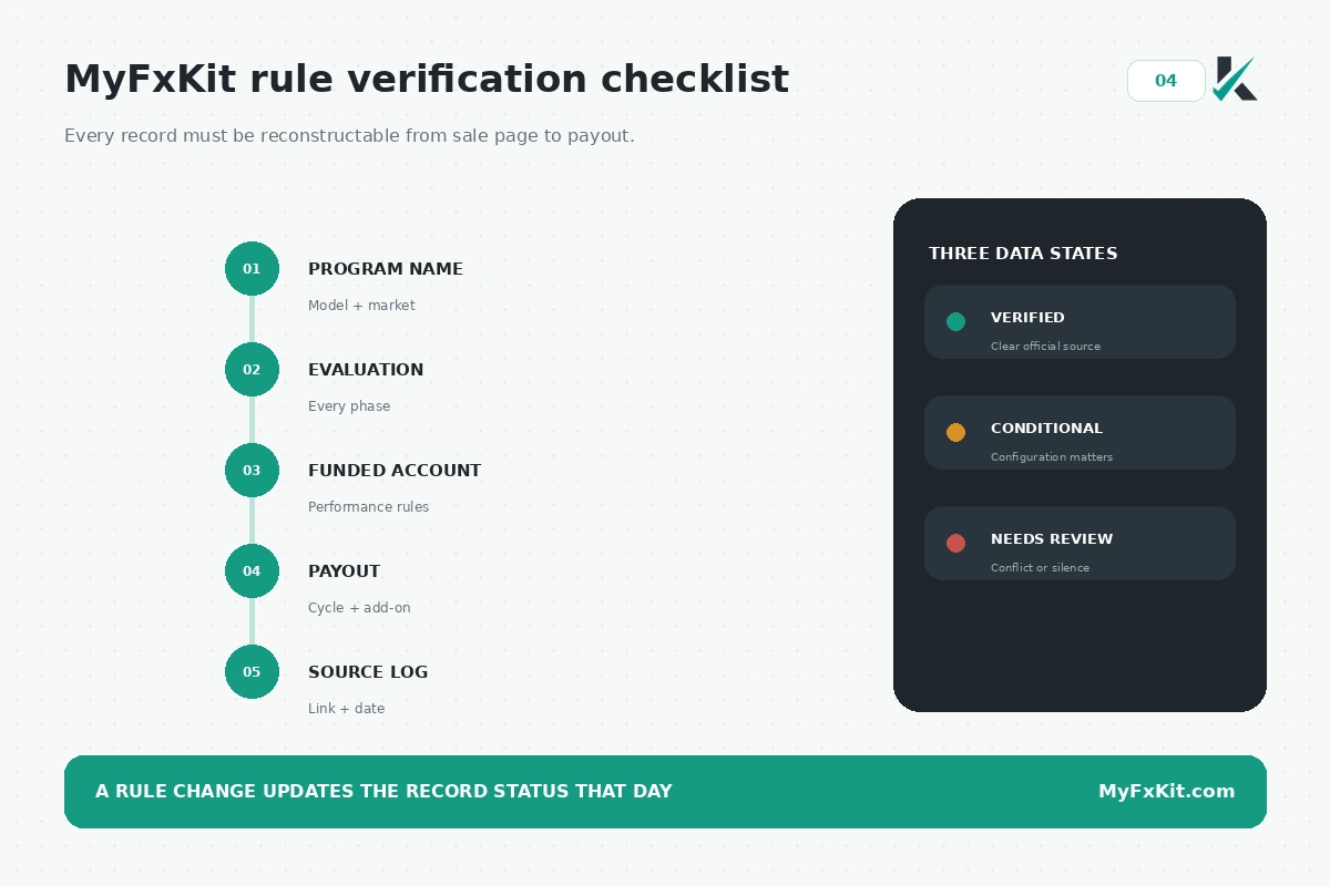 MyFxKit consistency-rule verification checklist